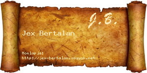 Jex Bertalan névjegykártya