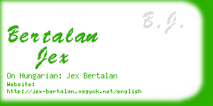 bertalan jex business card